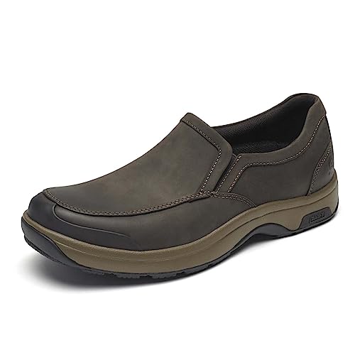 Dunham Herren Battery Park Waterproof Slip-on Slipper, Braun, Schwarz, 45.5 EU X-Weit von Dunham