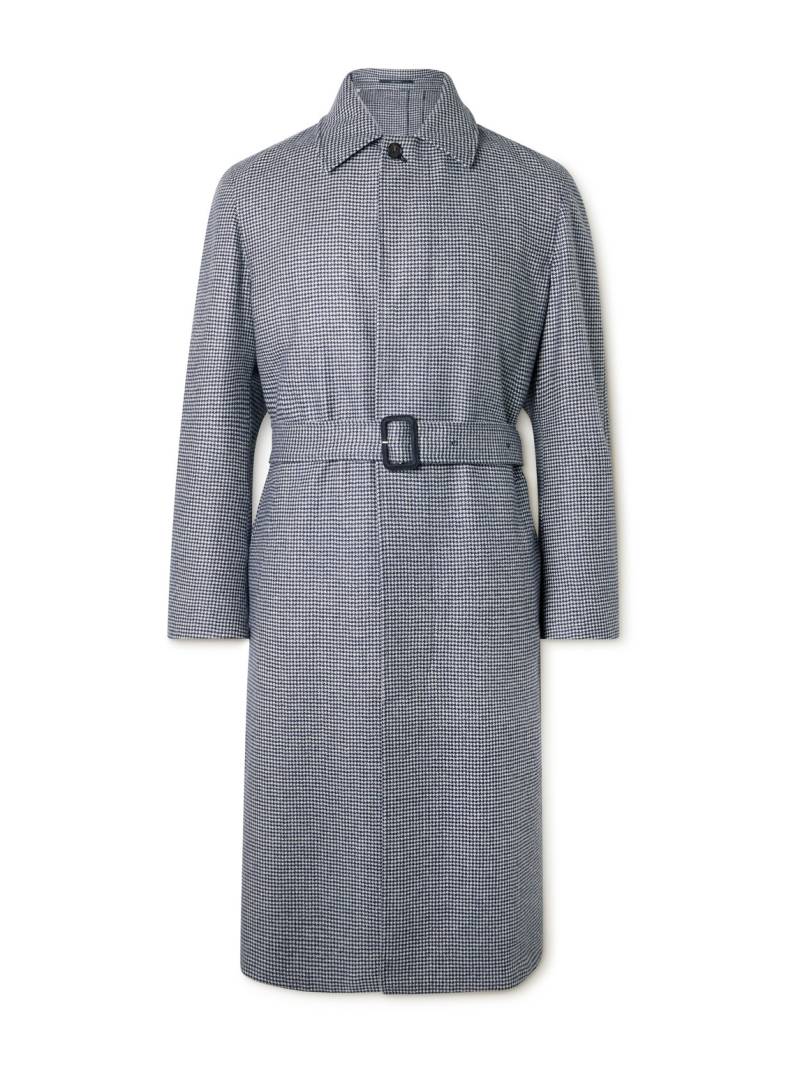 Dunhill - Belted Houndstooth Cashmere Coat - Men - Blue - IT 48 von Dunhill