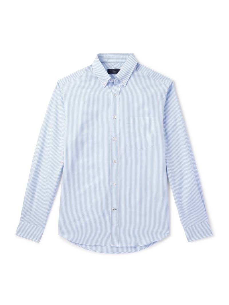 Dunhill - Button-Down Collar Striped Cotton and Cashmere-Blend Shirt - Men - Blue - M von Dunhill