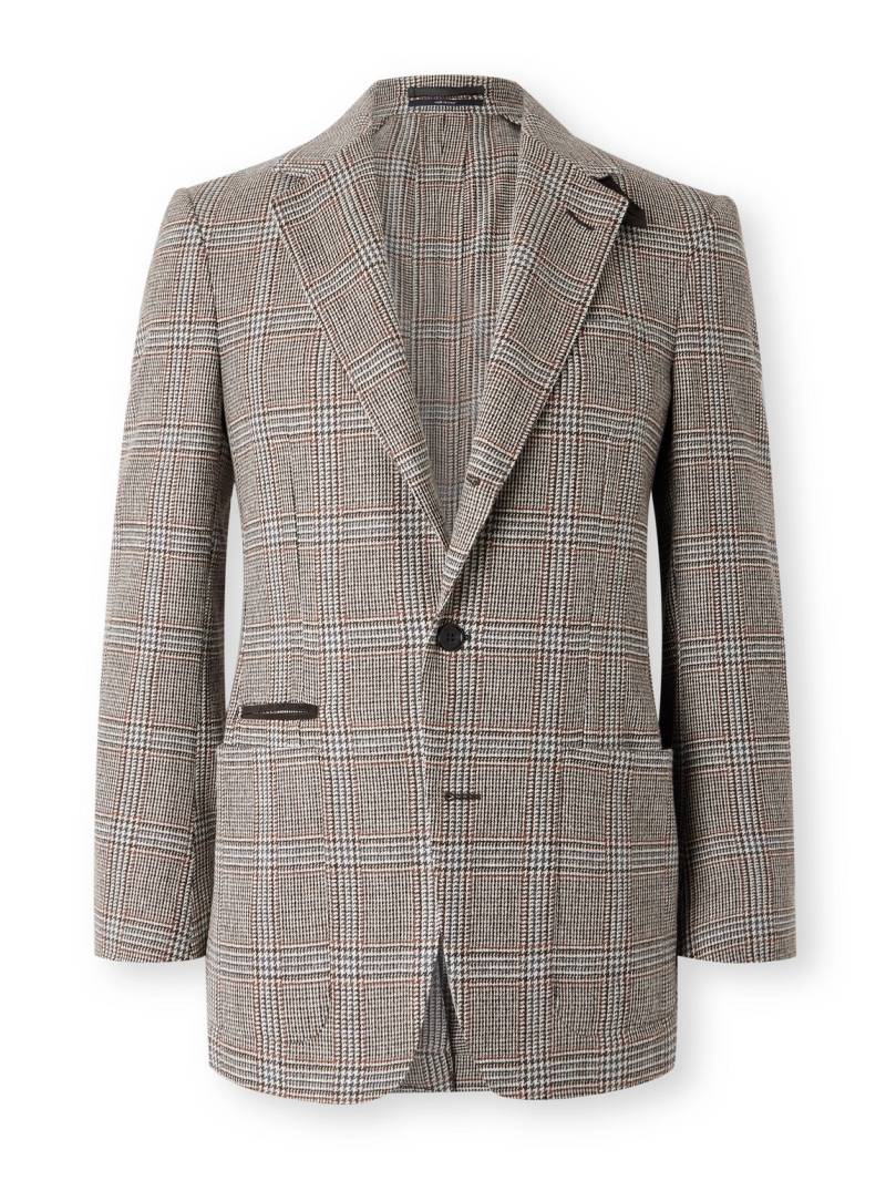 Dunhill - Glen Prince of Wales Checked Wool and Cashmere-Blend Blazer - Men - Black - IT 48 von Dunhill