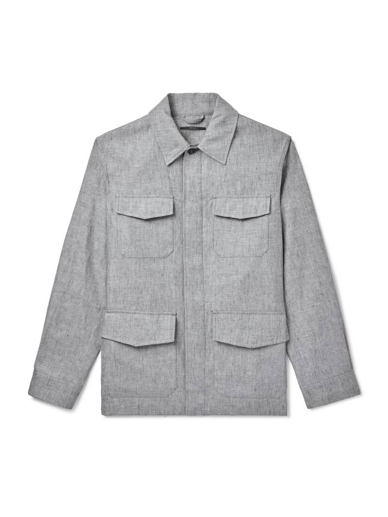 Dunhill - Linen Field Jacket - Men - Gray - S von Dunhill