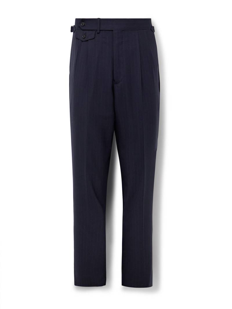 Dunhill - Straight-Leg Pleated Pinstriped Wool Suit Trousers - Men - Blue - IT 48 von Dunhill