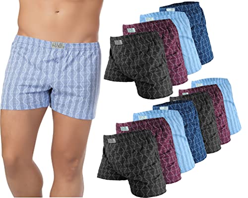 Dunkelstein Wow Angebot 12er oder 6er Boxershorts Herren Männer Unterwäsche Unterhosen Men Retroshorts Boxer Baumwolle S M L XL 2XL 3XL 4XL 5XL 6XL (4800-12er-4xl) von Dunkelstein