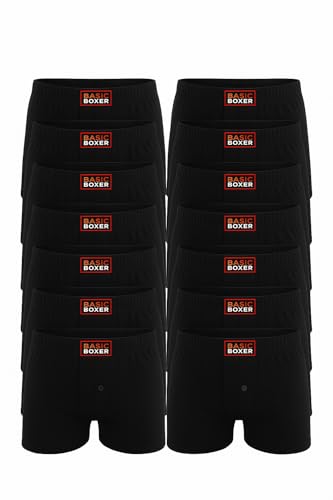 Dunkelstein Boxershorts Herren Baumwolle (3er, 6er, 12er Pack) - Männer Unterwäsche Unterhosen Men Retroshorts Boxer S M L XL 2XL 3XL 4XL 5XL 6XL Sale (black-basic-12er L) von Dunkelstein