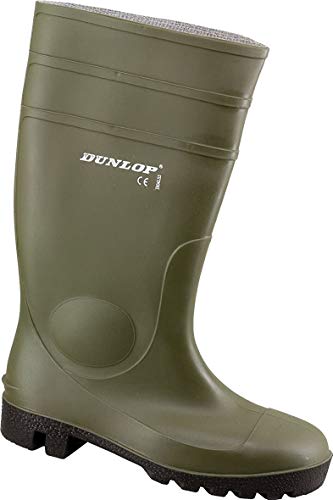 Dunlop Protomaster Full Safety Gummistiefel,Arbeitsstiefel,Regenstiefel,Gartenstiefel, Oliv, 44 EU von DUNLOP