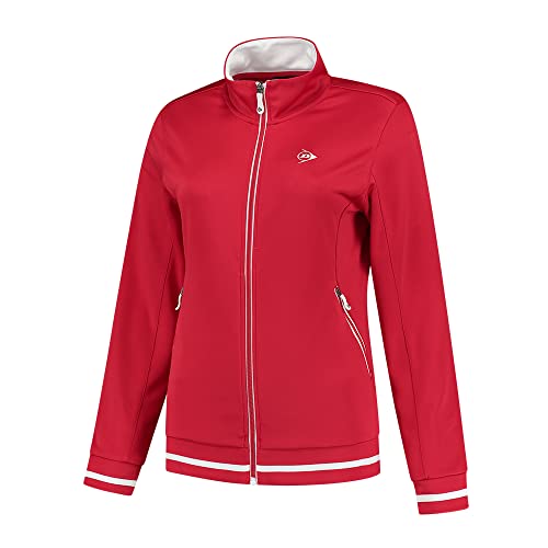 DUNLOP Damen CLUB KNITTED JACKET, Sport Tennis Jacke, Rot von DUNLOP