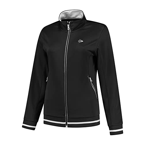 DUNLOP Damen CLUB KNITTED JACKET, Sport Tennis Jacke, Schwarz von DUNLOP