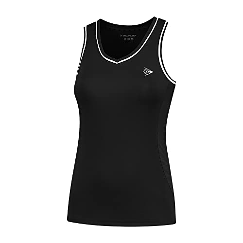 DUNLOP Damen CLUB TANK TOP, Sport Tennis Trägershirt, Schwarz von DUNLOP