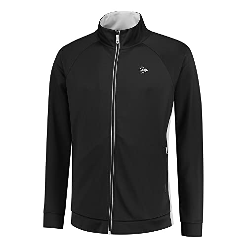 DUNLOP Herren CLUB KNITTED JACKET, Sport Tennis Jacke, Schwarz/Weiß von DUNLOP