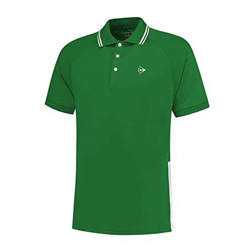 DUNLOP Herren CLUB POLO, Sport Tennis Polo Hemd T-Shirt, Grün/Weiß von DUNLOP