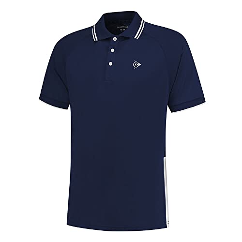 DUNLOP Herren CLUB POLO, Sport Tennis Polo Hemd T-Shirt, Navy/Weiß von DUNLOP