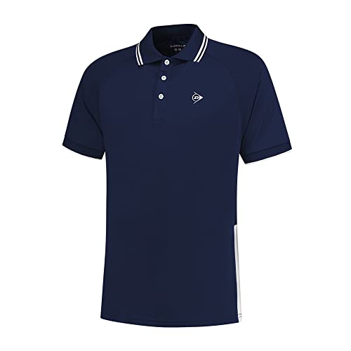 DUNLOP Herren CLUB POLO, Sport Tennis Polo Hemd T-Shirt, Navy/Weiß von DUNLOP