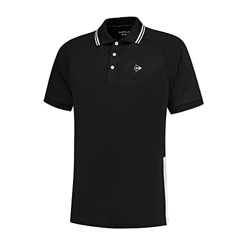 DUNLOP Herren CLUB POLO, Sport Tennis Polo Hemd T-Shirt, Schwarz/Weiß von DUNLOP