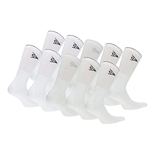 Dunlop 10 Paar Sportsocken, mittlere Wadenhöhe, Frottierfuß, ausgezeichnete Baumwollqualität (Weiß, 46-50) von Dunlop Sports