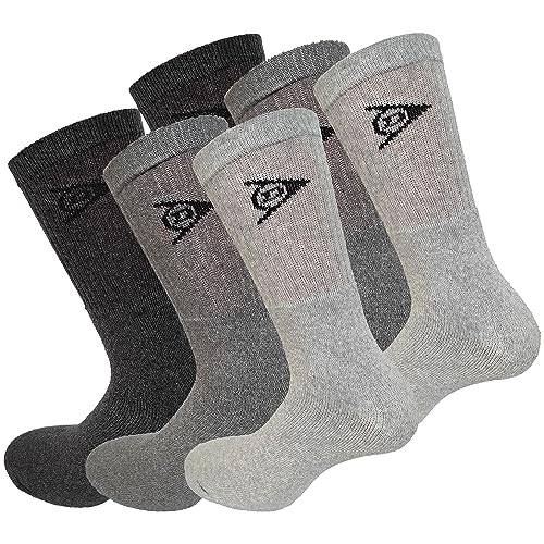 Dunlop 6 Paar Tennis-Sportsocken - mittlere Wadenlänge - Frottee-Baumwolle - Herren (Mehrfarbig, 43-46) von DUNLOP