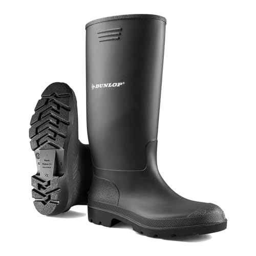 Unisex Gummistiefel Damen Herren Dunlop Gummistiefel - Schwarz - Größe: 43 EU von DUNLOP