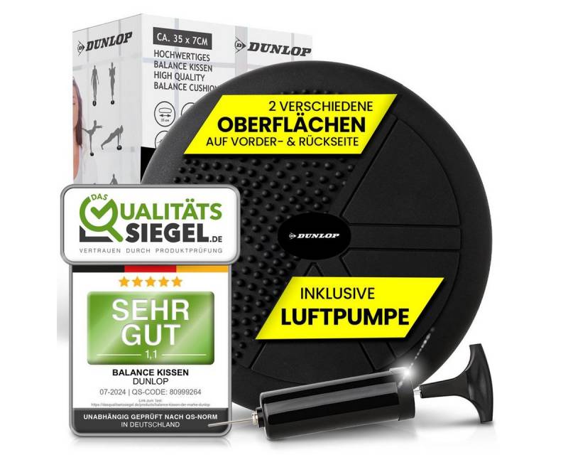 Dunlop Balancekissen Balance Kissen Ball Sitzkissen mit Luftpumpe, orthopädisch über 450 kg belastbar von Dunlop