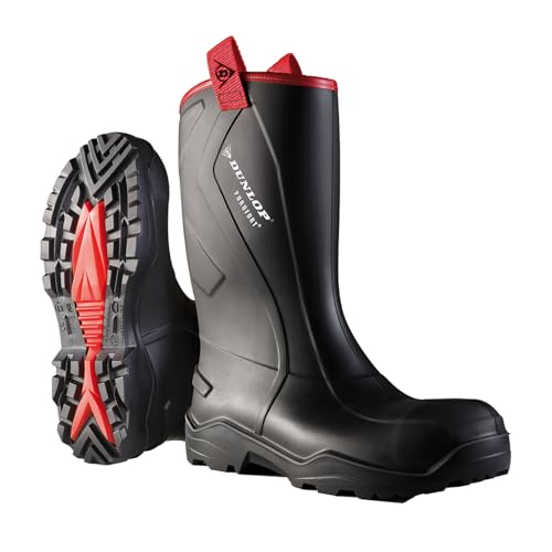 Dunlop Protective Footwear, C762043.CH, Purofort+ Rugged Full Safety, Schwarz/Rot, Größe 45 EU von DUNLOP