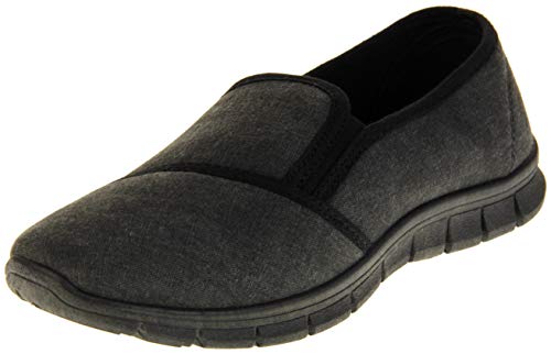 Dunlop Damen-Sneaker aus Segeltuch, lässig, zum Reinschlüpfen, Schwarz , 38 EU von DUNLOP