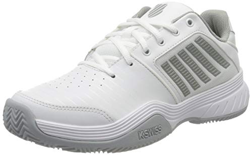 Dunlop Damen Court Express HB Sneaker, White/Highrise/Silver von DUNLOP
