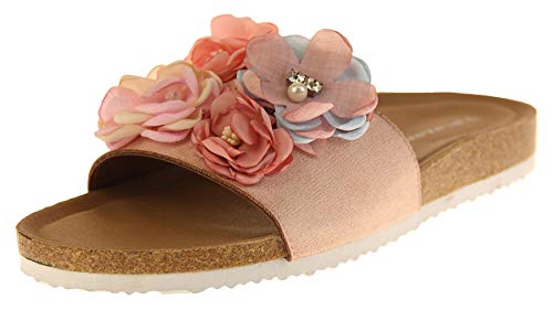 DUNLOP Damen-Sandalen mit Blumenmotiv, Sommer-/Urlaubsschuhe, Pink - rose - Größe: 37 EU von DUNLOP