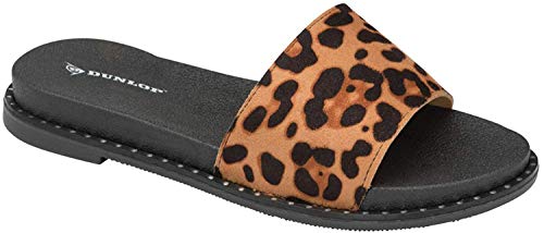 Dunlop Flip-Flops Zehensteg, Slipper, flache Polsterung, Ava Leopard, Ava Leopard, 38 EU von DUNLOP