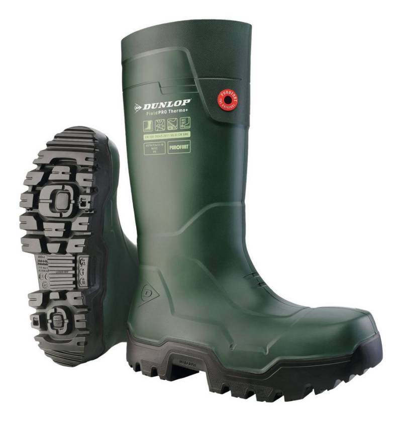 Dunlop Gummistiefel FieldPro Stiefel Thermo + Green, CI CR SR F0 LG, S5L, Purofort von Dunlop