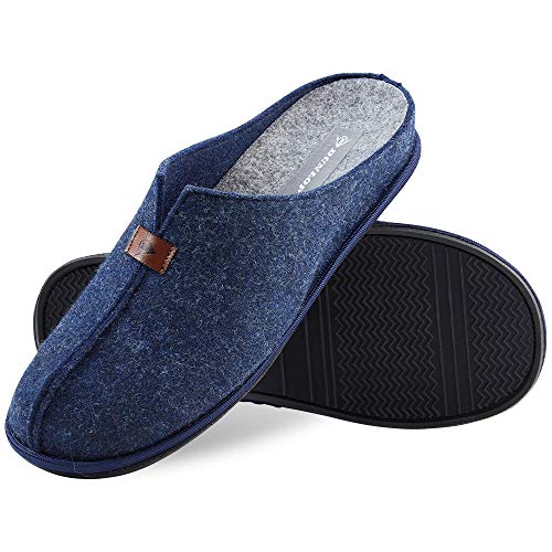 Dunlop Hausschuhe Herren, Filzpantoffeln für Herren und Jungen, Winter Pantoffeln Herren mit Gummisohle, Geschenke für Männer (42, Navy, Numeric_42) von DUNLOP