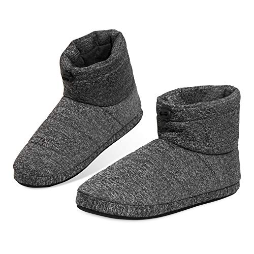 DUNLOP Hausschuhe Herren Warm, Hüttenschuhe Herren mit Memory Foam und fester Sohle (43 EU, Grau, numeric_43) von DUNLOP