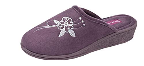 Dunlop Pamela Damen Pantoffeln mit niedrigem Keilabsatz aus Memory-Schaum in Marineblau oder Lila, Größe 36,5,6,7,8, Violett - fliederfarben / violett - Größe: 36 EU Dunlop Pamela Damen Pantoffeln mit niedrigem Keilabsatz aus Memory-Schaum in Marineblau oder Lila, Größe 36,5,6,7,8, Violett - fliederfarben / violett - Größe: 36 EU von Dunlop