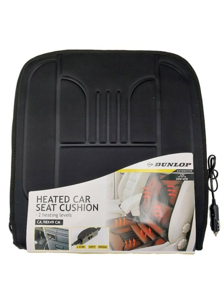 Dunlop Sitzheizkissen Autositzheizung mit 2 Heizstufen beheizbare Sitzauflage Heizmatte Sitz von Dunlop