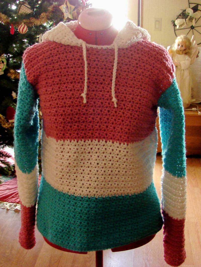 Crochet Womans Kapuzen Pastell Farbe Pullover Auf Bestellung Sm Med Lg von Dunmirecrochetcorner