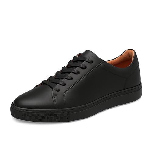 Dunross & Sons Herren-Sneaker. Modische Sneaker. Schnür- oder Slip-On-Herren-Freizeitschuhe. Bequeme Lederschuhe., Harvey Triple Black, 44 EU von Dunross & Sons