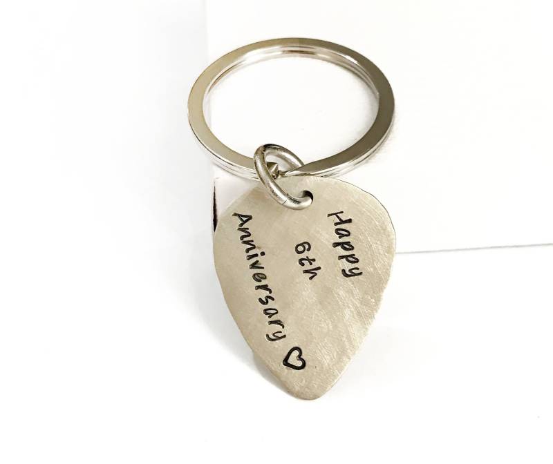 Geburtstagsgeschenk - 6. Jahrestag Geschenk Für Ihn Hochzeitstag Männer Frauen Gitarren Pick Schlüsselanhänger Pärchen Valentinstag von DuoStef