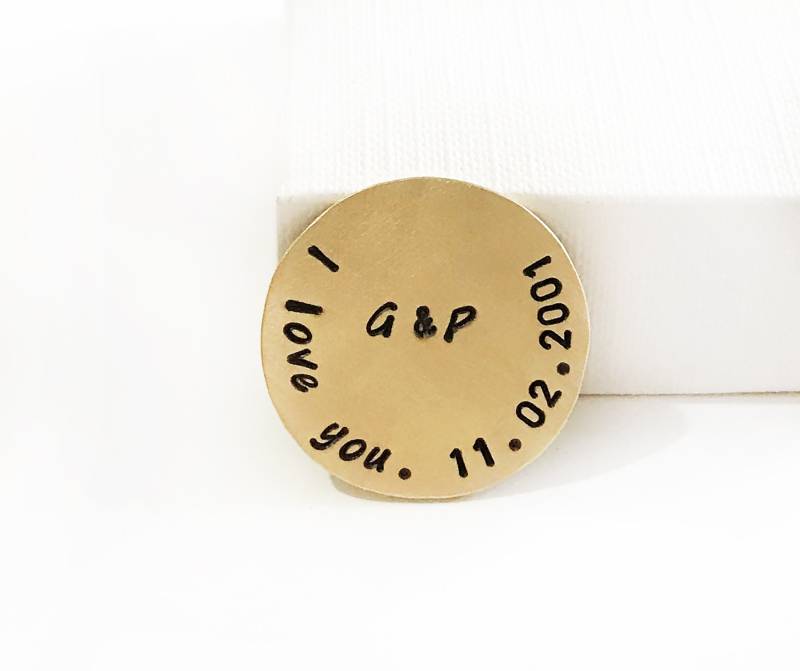 Ich Liebe Dich Tasche Umarmung - Hochzeitsgeschenk Bräutigam Von Der Braut Benutzerdefinierte Andenken Gestempelte Münze Mehr Geschenk Token von DuoStef