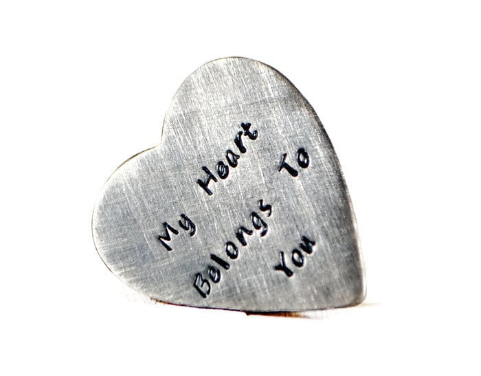 Mein Herz Gehört Dir. Silber Geldbörsen-Einsatz. Personalisierte Tasche Token. Paare Geschenk. Geschenk Für Männer. Jubiläumsgeschenk von DuoStef