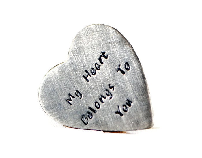 Mein Herz Gehört Dir. Silber Geldbörsen-Einsatz. Personalisierte Tasche Token. Paare Geschenk. Geschenk Für Männer. Jubiläumsgeschenk von DuoStef