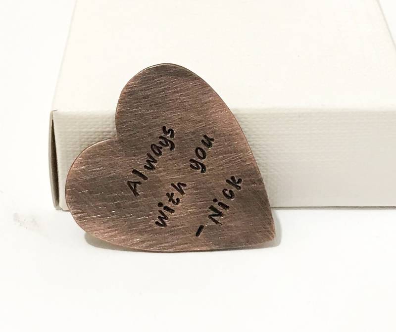 Pocket Hug Heart - Individuelles Taschentoken Immer Bei Dir Handgestempeltes Liebestoken Pocket Hug Token Fernbezugsgeschenk Männer von DuoStef