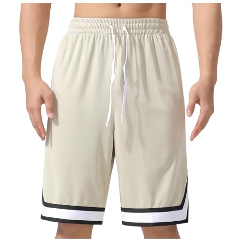 Duohropke Basketball Shorts Herren Sportshorts Kurz Hosen Streifen Jogginghose Sommer Traininghose Mit Kordelzug Elastischer Bund Kurz Sporthose Sweatshorts zum Fitness Running Gym von Duohropke