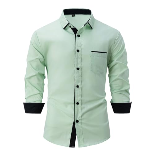 Duohropke Businesshemden Herren Hemd Shirt Langarmhemd Muskellinie-Style Freizeit Hemd Männer Kent-Kragen Business Casual Slim Fit Button Down Hemd Duohropke Businesshemden Herren Hemd Shirt Langarmhemd Muskellinie-Style Freizeit Hemd Männer Kent-Kragen Business Casual Slim Fit Button Down Hemd von Duohropke