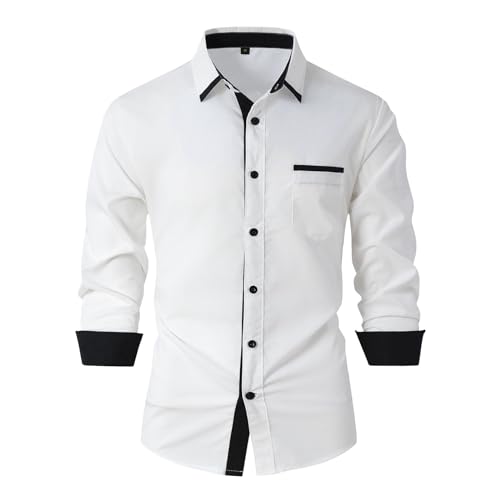 Duohropke Businesshemden Herren Hemd Shirt Langarmhemd Muskellinie-Style Freizeit Hemd Männer Kent-Kragen Business Casual Slim Fit Button Down Hemd Duohropke Businesshemden Herren Hemd Shirt Langarmhemd Muskellinie-Style Freizeit Hemd Männer Kent-Kragen Business Casual Slim Fit Button Down Hemd von Duohropke