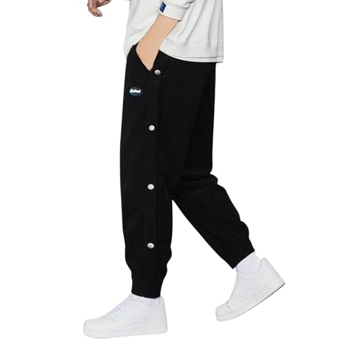 Duohropke Cordhose Herren Breitcord mit Gummizug Jogginghose Herren mit Bündchen Hosen Männer Baggy Freizeithose Herren mit Kordelzug Lang Weit Breit Cordhose von Duohropke