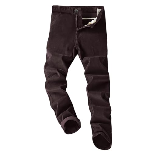Duohropke Cordhose Herren Stretch Warme Chino Hosen mit Taschen Klassischer Passform Hose Winter Casual Chino Comfort Straight Business Pants Klassisch Geschnittene Hose von Duohropke