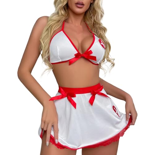 Duohropke Damen Krankenschwester Kostüm Ärztin Uniform Doktor Arztkittel Halloween Kostüm Cosplay Karneval Fasching Verkleidung Duohropke Damen Krankenschwester Kostüm Ärztin Uniform Doktor Arztkittel Halloween Kostüm Cosplay Karneval Fasching Verkleidung von Duohropke