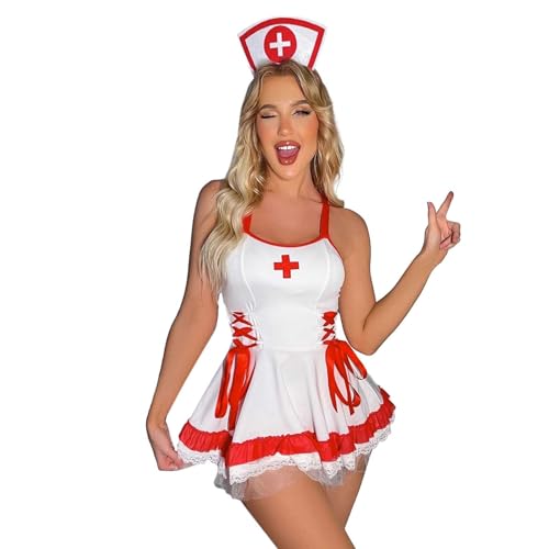 Duohropke Damen Krankenschwester Kostüm Ärztin Uniform Doktor Arztkittel Halloween Kostüm Cosplay Karneval Fasching Verkleidung Duohropke Damen Krankenschwester Kostüm Ärztin Uniform Doktor Arztkittel Halloween Kostüm Cosplay Karneval Fasching Verkleidung von Duohropke