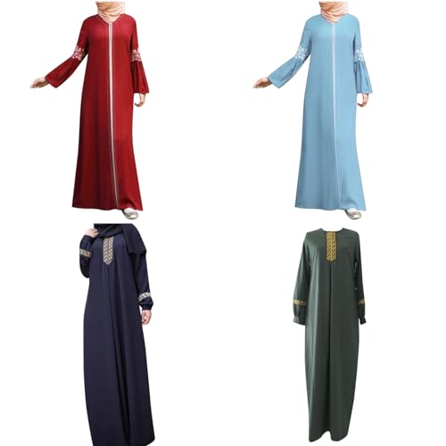 Duohropke Gebetskleidung für Frauen Abaya Muslim Damen Muslimische Kleider Namaz Elbisesi Kadin Langarm Islamische Naher Osten Dubai Türkei Arabische Kleidung Ramadan Lang Robe von Duohropke