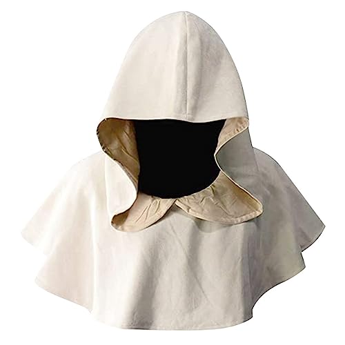 Duohropke Halloween Gugel Mantel Mittelalter Gugel Kapuzen Medieval Wicca Pagan Haube Hut Cosplay Kostüm für Herren & Damen Halloweenkostüm Karneval Fasching Kleidung Dress-up Prop von Duohropke