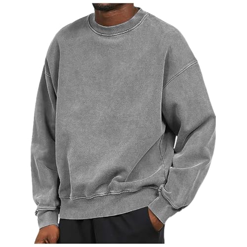 Duohropke Heavy Sweatshirt Herren Arbeitskleidung ohne Kapuze Sweatshirt Sweat Crewneck Oversized Basic Pullover Casual Baumwolle Sweatshirt Weicher Hemd Duohropke Heavy Sweatshirt Herren Arbeitskleidung ohne Kapuze Sweatshirt Sweat Crewneck Oversized Basic Pullover Casual Baumwolle Sweatshirt Weicher Hemd von Duohropke