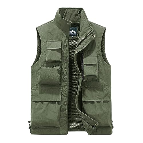 Duohropke Herren Anglerweste Fischerjacke Atmungsaktiv Weste Für Sightseeing Angeln Jagd Outdoor Aktivitäten Schnelltrocknend Gittergewebe von Duohropke