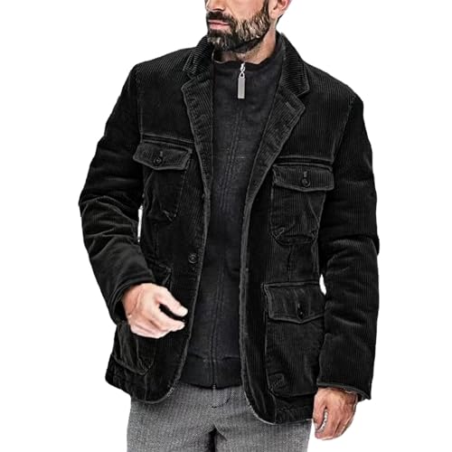 Duohropke Herren Cord Casual Blazer Sportlich Business Anzugjacke Stilvoll Modern Anzugjacke für Hochzeitsfeier Party Blazer für Herren Herren Sakko Sportlich Freizeit Blazer von Duohropke